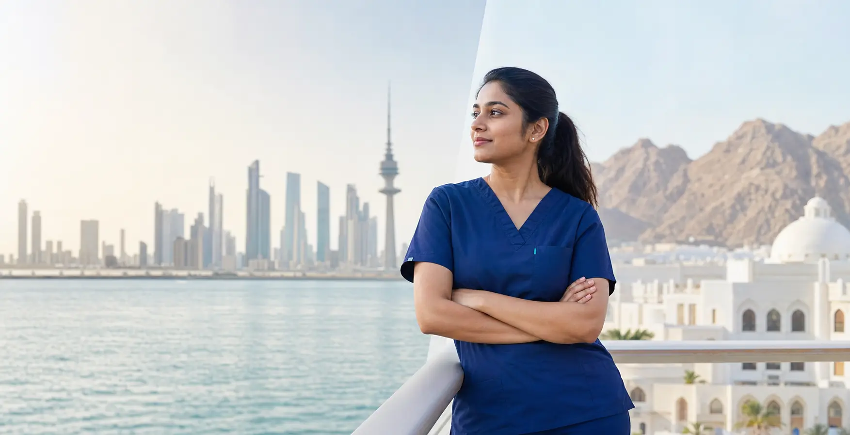 Indian nurse comparing nursing careers in Kuwait and Oman