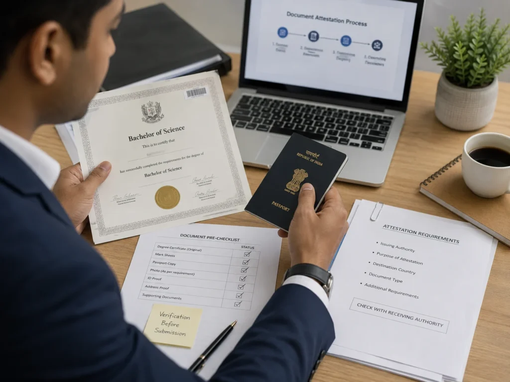Original certificates prepared for MEA attestation