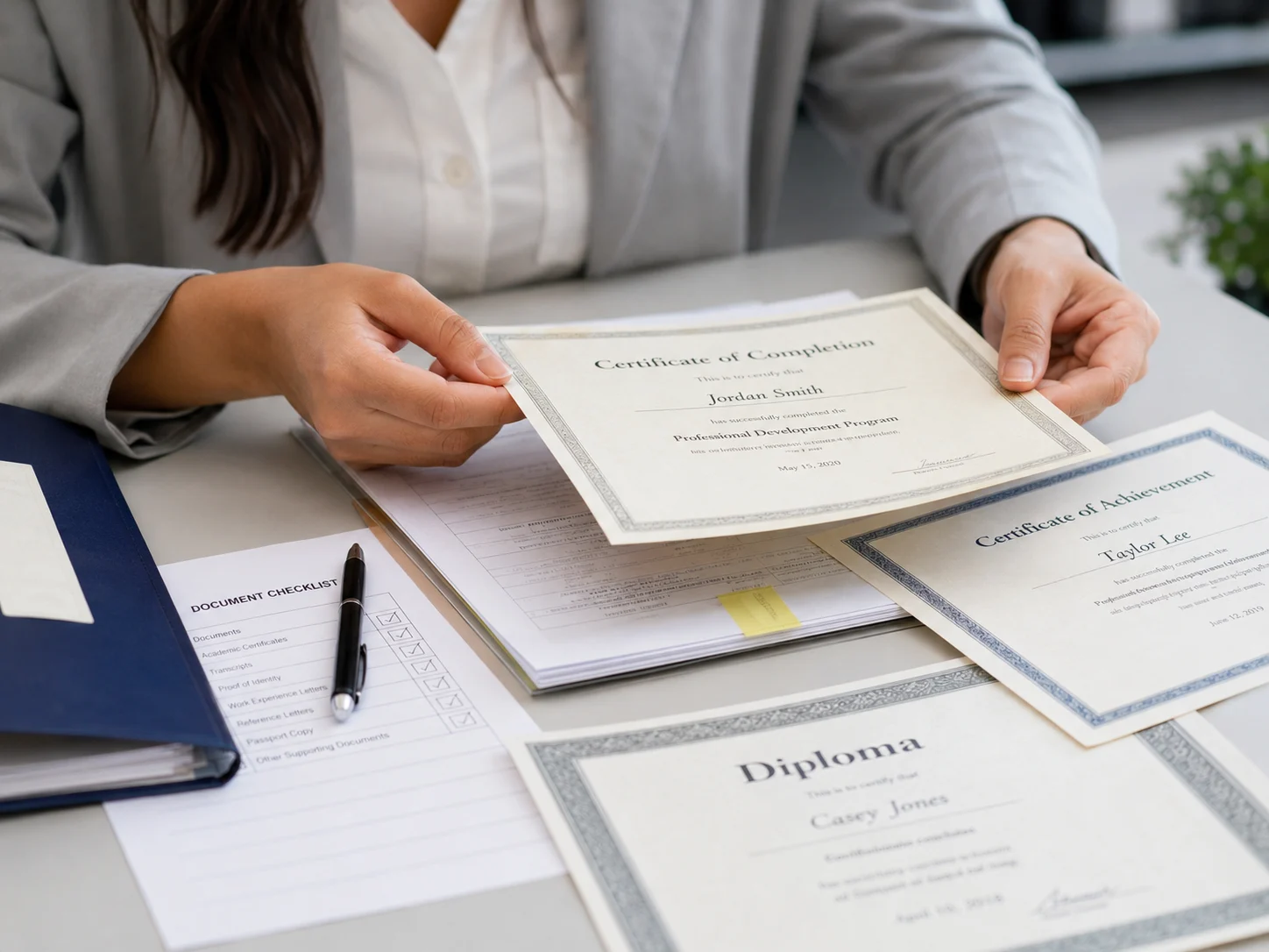 Original certificates prepared carefully for MEA attestation